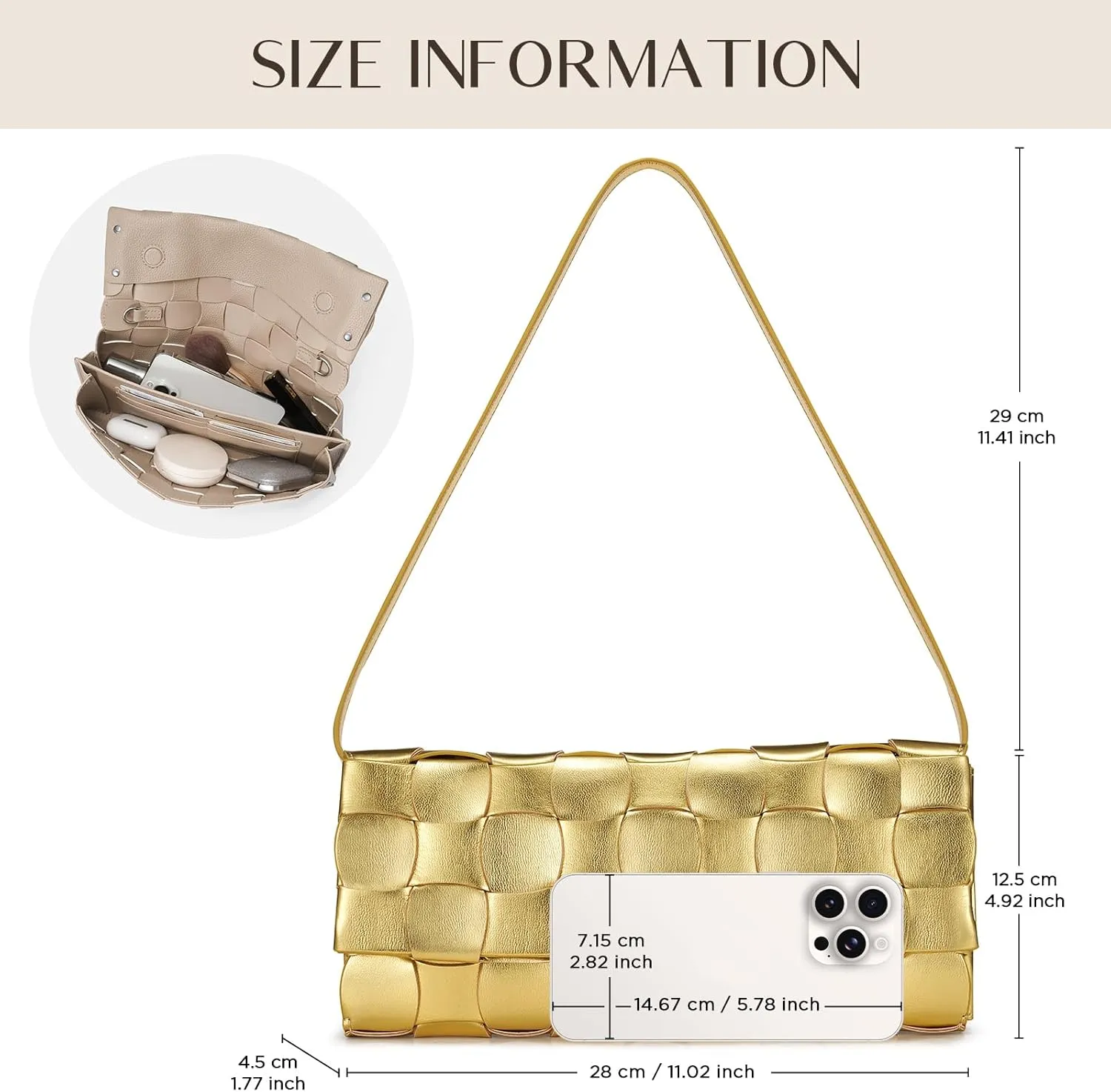 Woven Evening Clutch Purses for Women, PU Crossbody Shoulder Purse Handbag for Evening, Formal Events, Wedding, Party