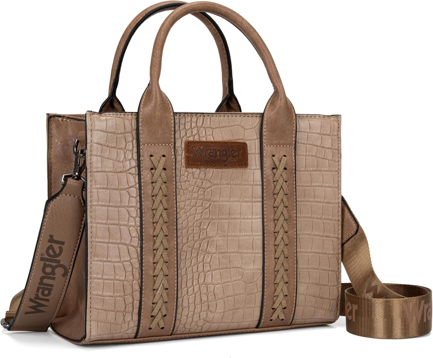 Wrangler Medium Tote Bag for Women Designer Satchel Handbags Top-handle Purses with Strap
