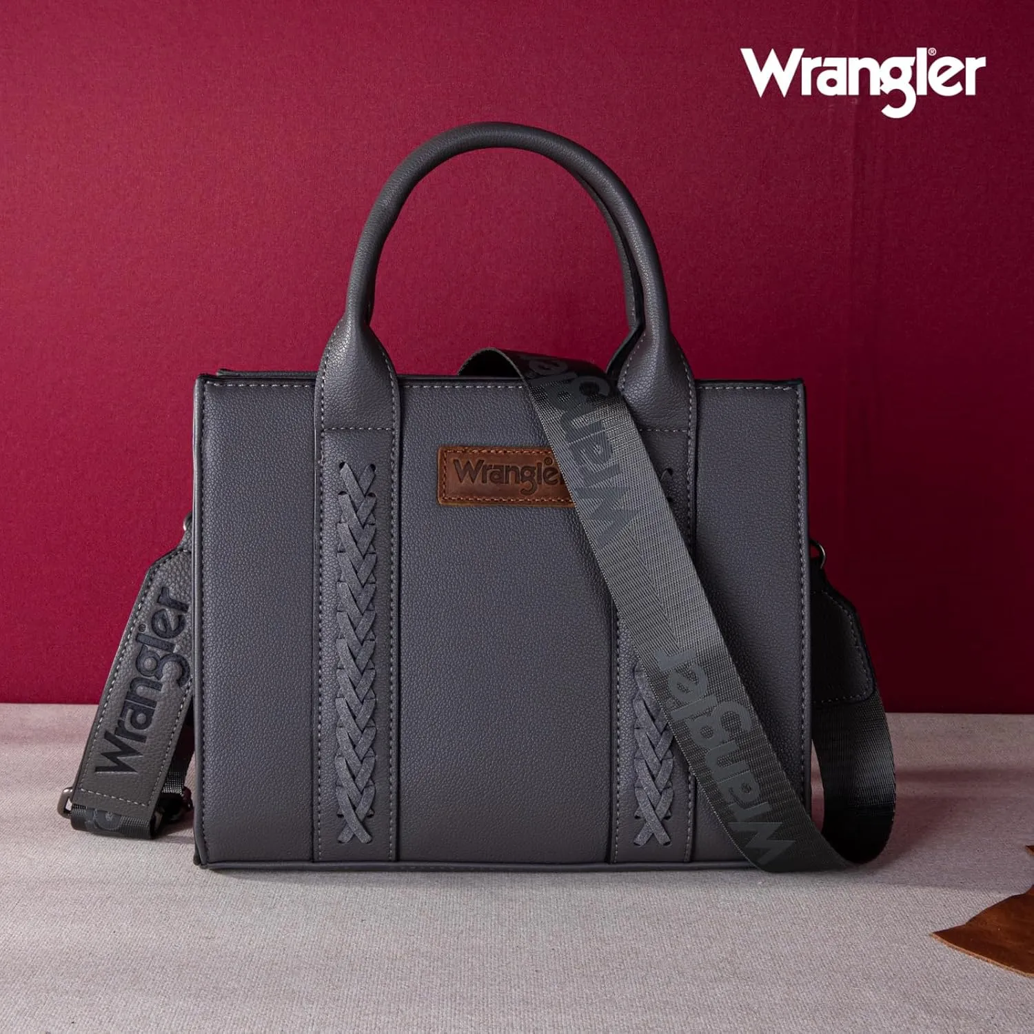 Wrangler Medium Tote Bag for Women Designer Satchel Handbags Top-handle Purses with Strap