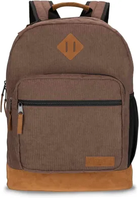 Wrangler Yellowstone Western-Style Backpack Coated Canvas Water Resistant Casual Daypack for Travel, Class, Everyday Use with Padded Laptop Notebook Sleeve (Brown Corduroy)