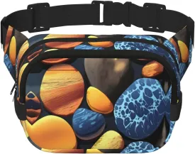 Yellow pebbles Square double-layer waist bag, fashionable and casual, unisex, convenient for storing daily necessities