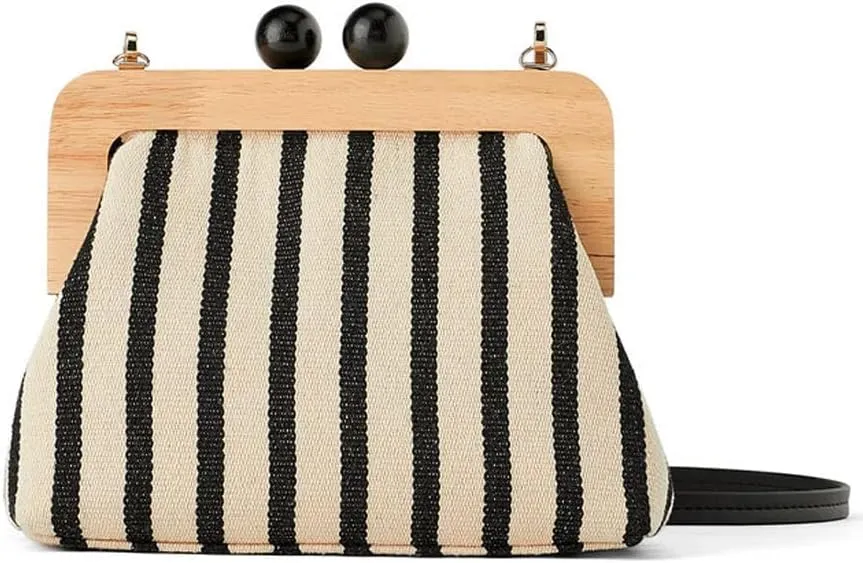 Yohora Womens Crossbody Bag Kiss Lock Shoulder Purse Canvas Lightweight Retro Wallet