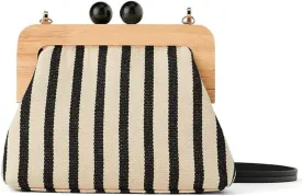 Yohora Womens Crossbody Bag Kiss Lock Shoulder Purse Canvas Lightweight Retro Wallet